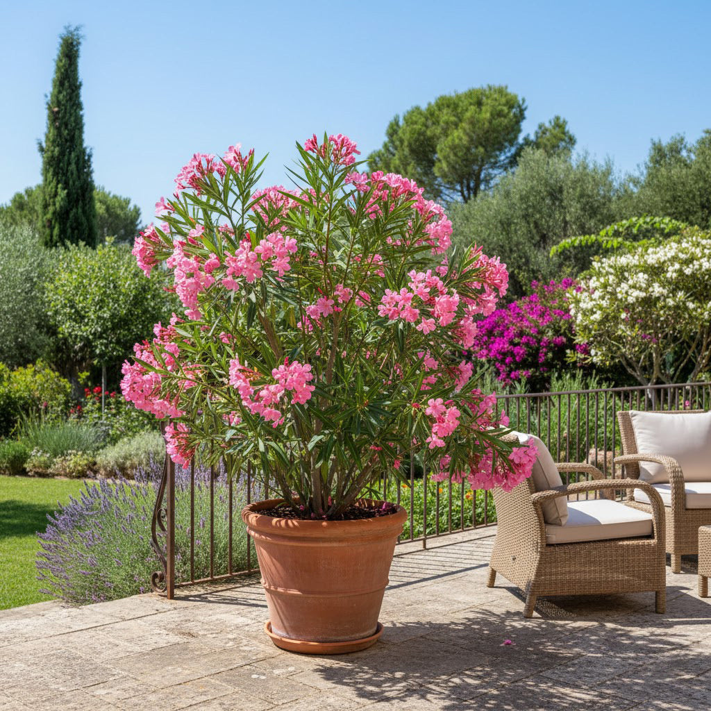Culture en pot du laurier rose : réussir la floraison sur balcon ou terrasse