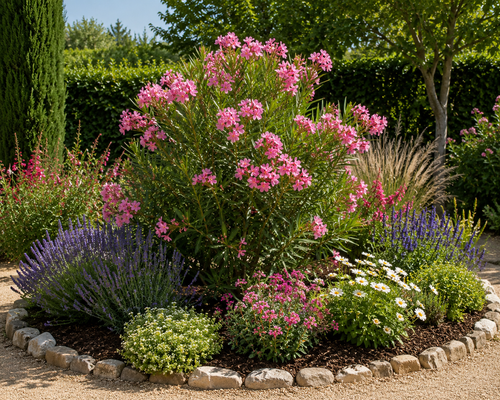 Massif avec laurier rose : quelles plantes associer pour un effet harmonieux ?